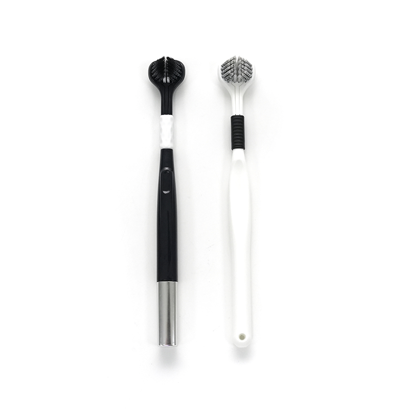 مقبض PP رأس فرشاة ثلاثية الأبعاد فائقة النعومة ناعمة PBT شعيرات حلزونية حادة على الطراز الأمريكي فرشاة أسنان للتنظيف العميق للبالغين